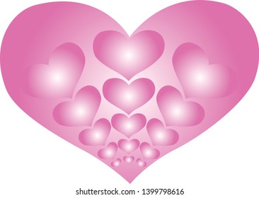 "A big pink heart with a small pink heart inside.Used for birthday cards, Mother's Day, wedding and Valentine's Day."