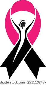 "A Breast Cancer Awareness Day design made for multipurpose use. The design is smooth, clean, emotional, and versatile, making it ideal for women’s logos, posters, t-shirt designs, and more