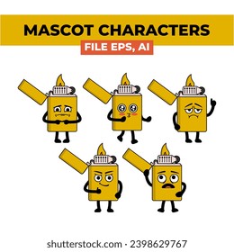 "A close up of a cartoon character match with different expressions" depicts a character's various emotions in a detailed manner. This asset is suitable for illustrating diverse moods in children's