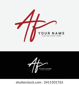 A, F, AF Initial handwriting or handwritten letter logo for identity. Logo with signature, wedding, fashion, floral, botanical and hand drawn in style