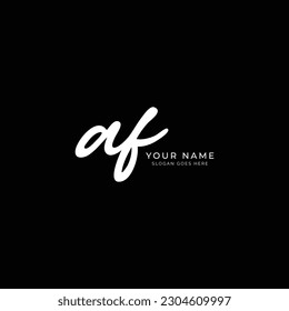 A, F, AF Letra inicial manuscrita y logotipo de imagen vectorial de firma
