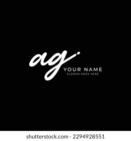 A, G, AG Initial letter handwritten and signature vector image logo