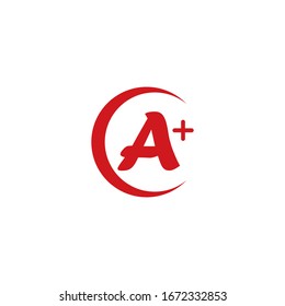 A+ grade icon for success study, tex graphic design  