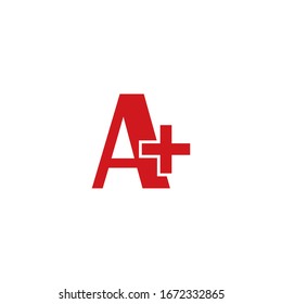 A+ grade icon for success study, tex graphic design  