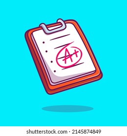 A+ Grade Report Cartoon Vector Icon Illustration. Object Education Icon Concept Isolated Premium Vector. Flat Cartoon Style