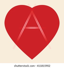 "A" in the heart