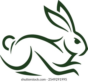 "Una Ilustración vectorial de alta calidad de un conejo, diseñada con líneas limpias y suaves. El conejo se representa en un estilo realista pero artístico, adecuado para diversos usos, como la marca, el embalaje, 