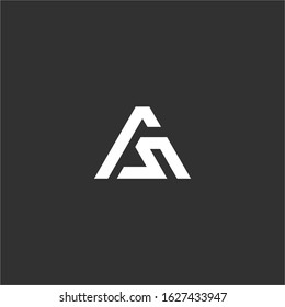 A, AS initial letter logo design template vector.
