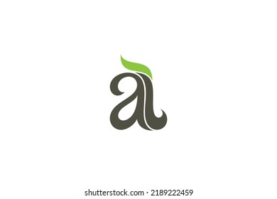 A, L, AL monogram logo vector with leaf shape