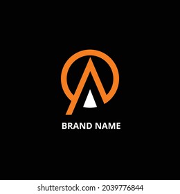 A- letter logo design concept template 