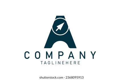 A, Letter, Monogram, Communication, Business, Online, shop, logo, design, inspiration. modern, logo bag, online, click. design illustration template, online, shop, logo, icon, sale, vector, bag, compu