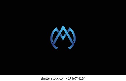 A, M, AM, MA Letter with crown Logo Template vector icon illustration design. 