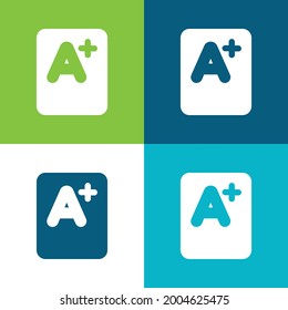 A+ Markieren Vier-Farben-Minimal-Icon-Set