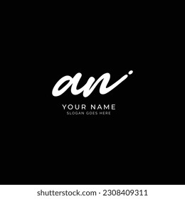 A, N, AN Initial letter handwritten and signature vector image logo