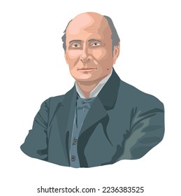 A. N. Whitehead, portrait vector illustration. Alfred North Whitehead (1861 –1947) was an English mathematician and philosopher. He has worked in the fields of philosophy and mathematics. 