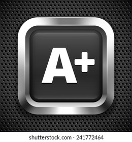 A+ on Black Square Button