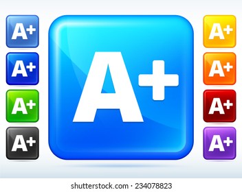 A+ on Multi Color Square Button