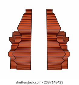 "A Pair of Brick Blocks" is a microstock design asset depicting two blocks made of bricks. This asset is suitable for designs related to construction, building, architecture, or any project requiring 