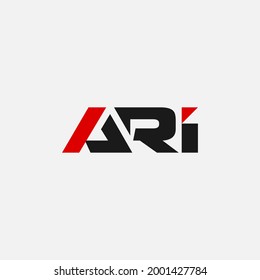 A, R, I Monogram Symbol. Ari Initials Letter. Abstract Strong Logotype. Creative Typography for Fitness, Construction, Sport, Capital Management Company. 