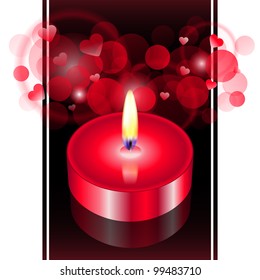 "A romantic atmosphere" - Vector illustration of red candle