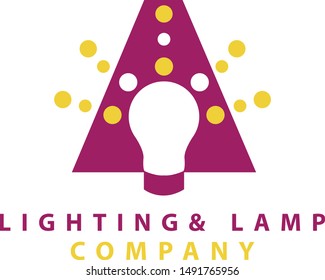 "A" shaped logo design with bulb and lighting flares.Logo design for technology, lighting companies, ideas.