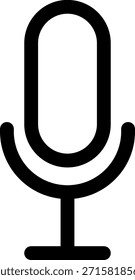 "Un icono de micrófono de dibujo de línea simple y moderno que representa la grabación de voz, audio, podcast, transmisión en vivo, voz o funcionalidad de chat de voz".