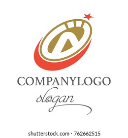 A, Star and Crescent Vector Template