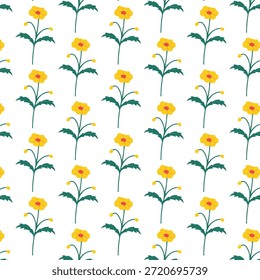 "A stunning seamless floral pattern featuring hand-drawn botanical elements and vibrant blooms. Perfect for textiles, wallpapers, and elegant packaging, this high-quality design brings a fresh, organic, and timeless aesthetic to any creative project."
