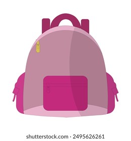 "A stylish vector illustration of a two-tone backpack. The design includes a secure buckle closure and a front pocket, for daily use, school, travel. Ideal for design projects, websites, and promotion