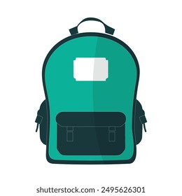"A stylish vector illustration of a two-tone backpack. The design includes a secure buckle closure and a front pocket, for daily use, school, travel. Ideal for design projects, websites, and promotion
