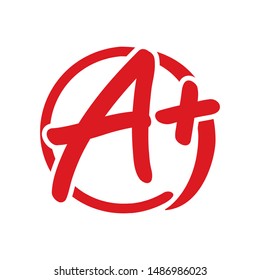 A+ Test Grade Mark School Education Vector Icon Symbol Illustration Background