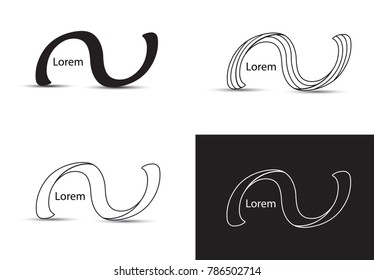 A- V logotype concept one shape.