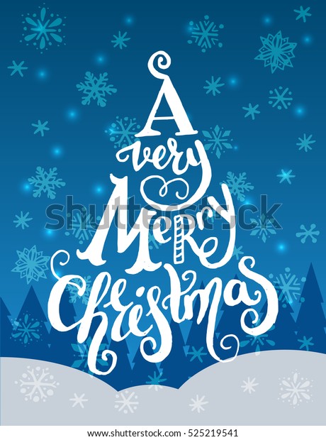 Download Very Merry Christmas Unique Hand Lettering Stock Vector ...