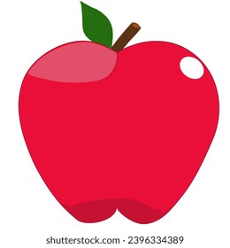"A vibrant and beautiful drawing of a bright red apple."