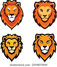 "A vibrant bundle of mighty lion cub head vector illustrations, showcasing bold designs perfect for logos, posters, apparel, and more. Ideal for wildlife enthusiasts and creative projects, these high