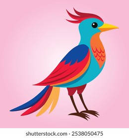 "A vibrant vector illustration featuring beautifully hand-drawn birds in various poses, set against a white background. Each bird is richly detailed with colorful feathers.