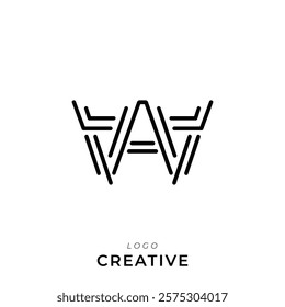 A, W, AAA, WA, AW Creative Latter Logo Design. By Custom Branding Logo. Creative Logo Design. Logo Template. Vector illustration. Modern Design. Monogram Design