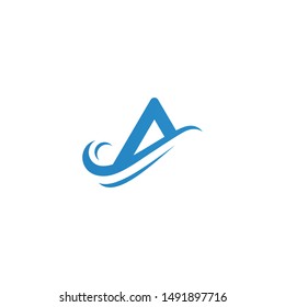 A, wave , A Logo Tomplate