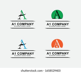 A1 company vector logo - A1 One business logo on light background