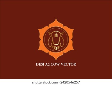 a2 cow indian desi cow vector illustrationor logo design