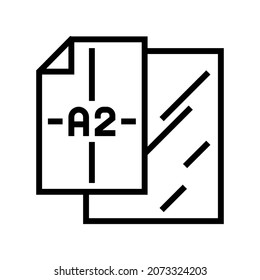 a2 format for poster printing line icon vector. a2 format for poster printing sign. isolated contour symbol black illustration