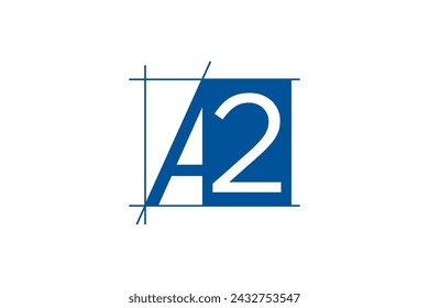 Ilustración del icono del papel A2, boceto del diseño del logotipo del arquitecto.
