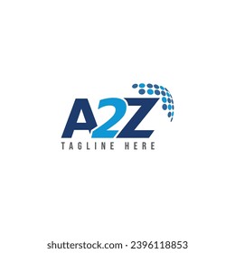 A2Z business logo modern minimalist clean blue and yellow arrow conceptual vector logo