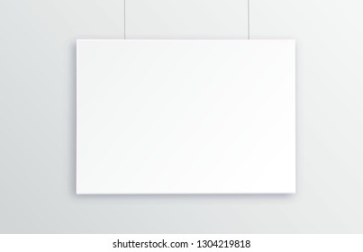 A3, A4 vertical blank picture frame for photographs. Vector realisitc paper or plastic white picture-framing mat with wide borders shadow. Isolated picture frame mockup template on gray background