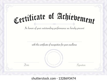 A3 international paper size - Classic and retro certificate of achievement paper template and  blue border, itâ€™s ready to use