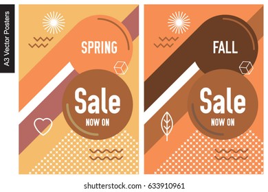 A3 retail poster template set, Spring/ Fall.
