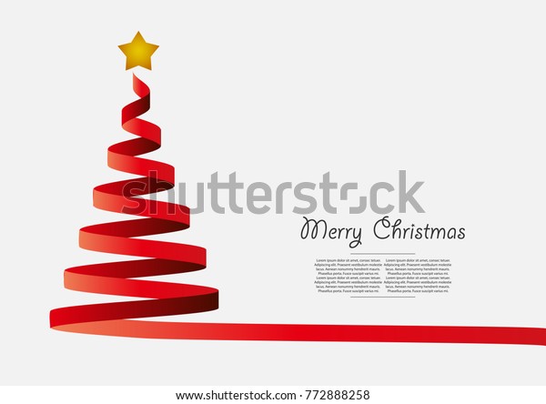A3 Grosse Kurve Design Weihnachtsbaum Karte Poster Stock Vektorgrafik Lizenzfrei