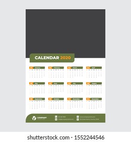 A3 Wall Calendar 2020 Template