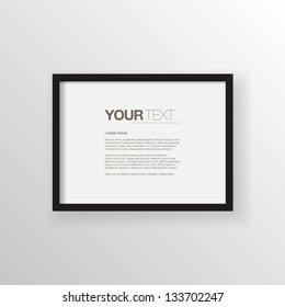 A4 / A3 Format black frame on a wall vector background design for your content