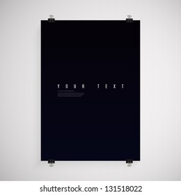 A4 / A3 Format paper design vector with text, paper clips and shadow